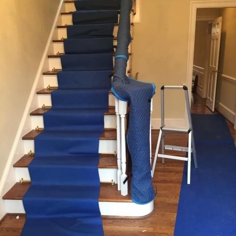 Professional floor and stairway protection during a Citywide move